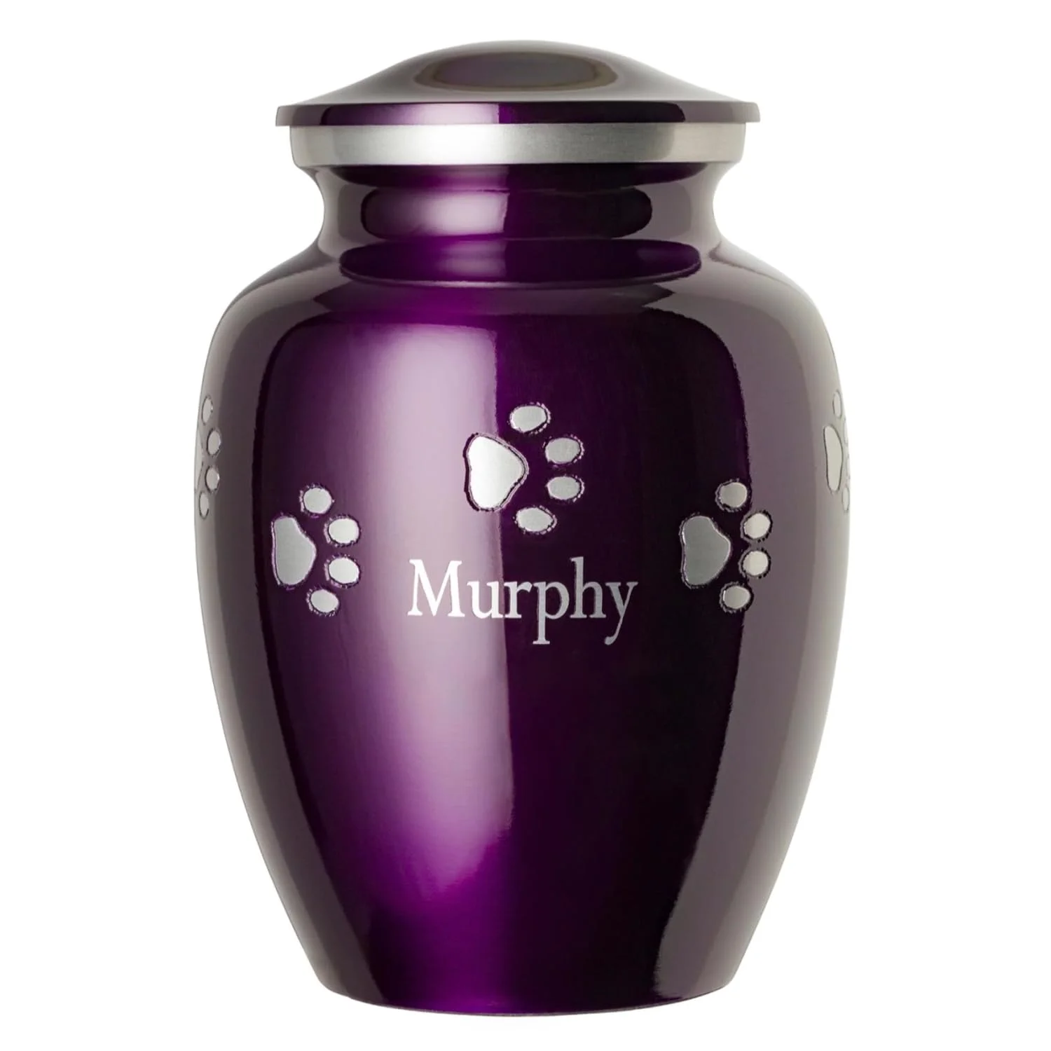 Personalized Laser Engraved Pet Urn in Amethyst Purple